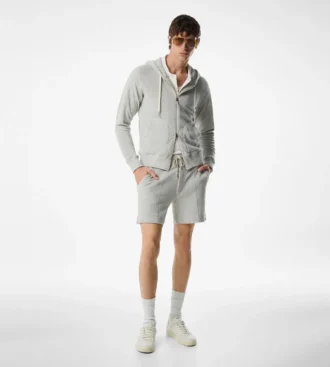 Sweat à capuche zippé en tissu éponge