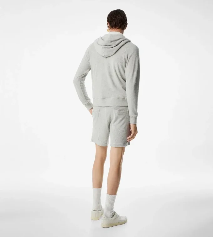 Sweat à capuche zippé en tissu éponge