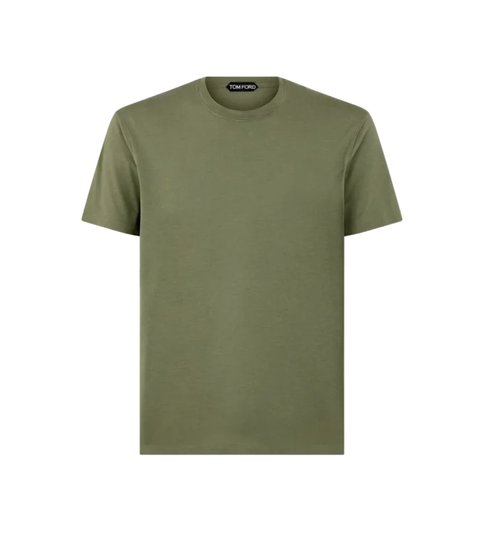 T-shirt à col rond en coton et lyocell
