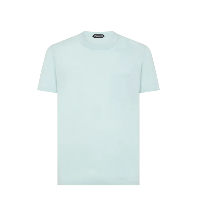 T-shirt à col rond en coton et soie T-shirt à col rond en coton et soie