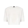 T-shirt à col rond en mérinos et cachemire avec détail python en relief en chenille de soie T-shirt à col rond en mérinos et cachemire avec détail python en relief en chenille de soie