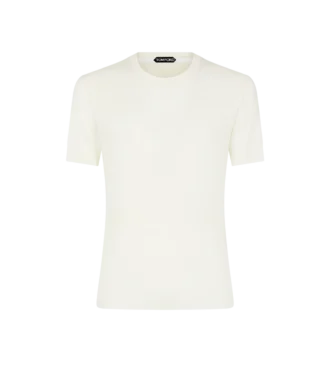T-shirt à col rond et côtes