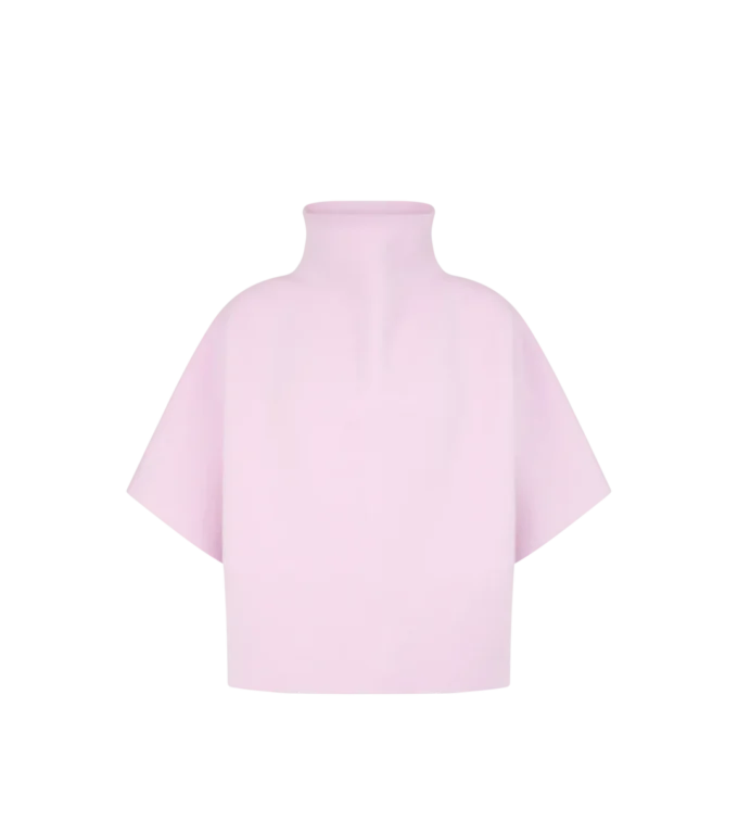 T-shirt sculptural à col cheminée en mélange de cachemire ultrafin T-shirt sculptural à col cheminée en mélange de cachemire ultrafin