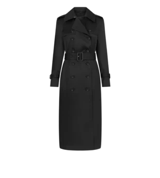 Trench-coat avec sous-col en cuir