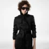 Trench-coat avec sous-col en cuir Trench-coat avec sous-col en cuir
