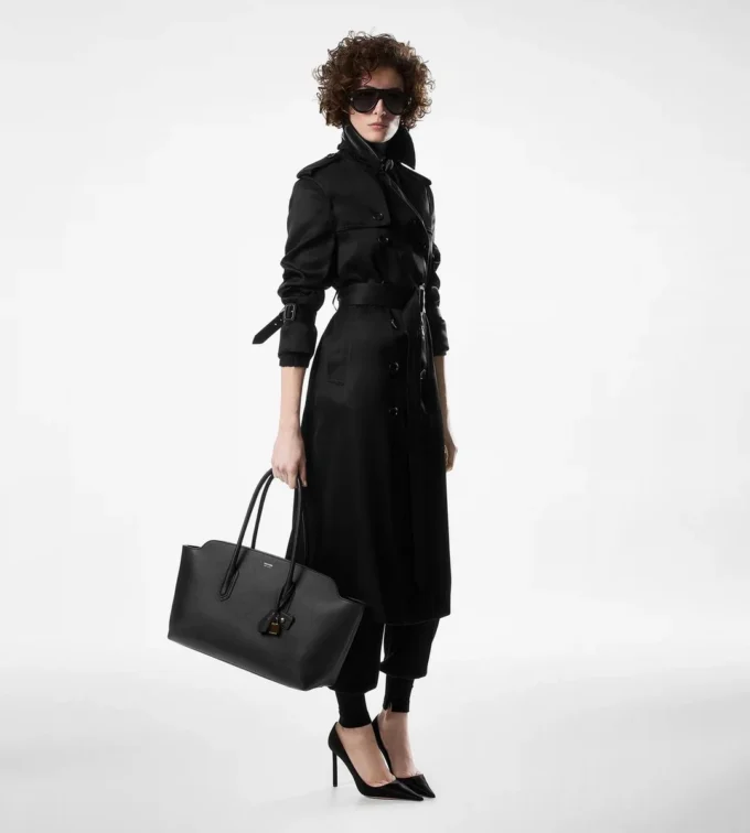 Trench-coat avec sous-col en cuir Trench-coat avec sous-col en cuir