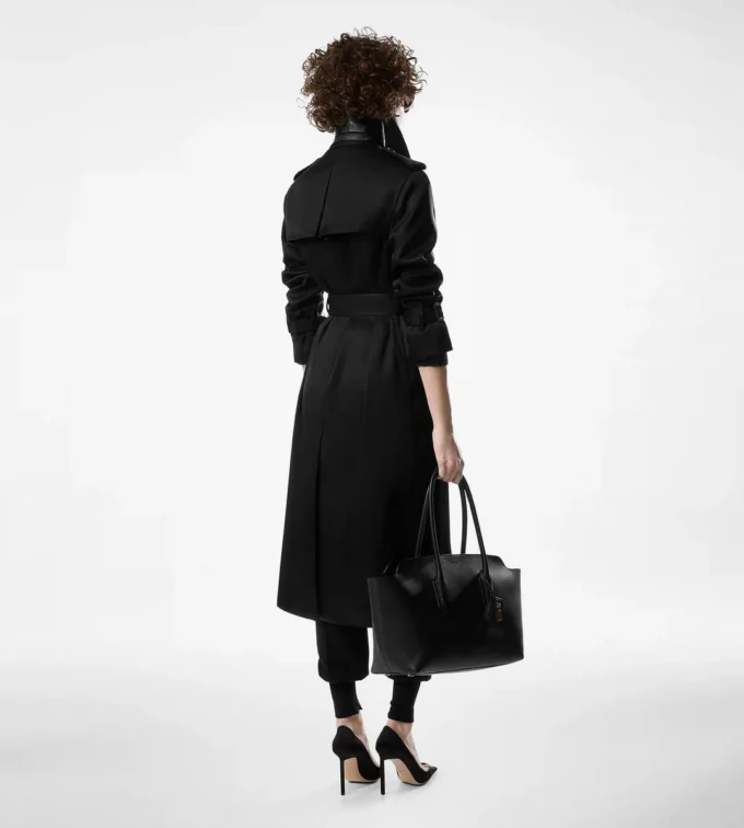 Trench-coat avec sous-col en cuir Trench-coat avec sous-col en cuir