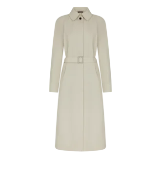 Trench-coat en gabardine de coton et soie