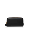 Trousse de toilette double fermeture éclair en cuir grainé