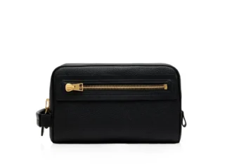 Trousse de toilette en cuir grainé