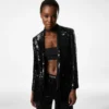 Veste Bianca à revers en pointe et boutonnage simple