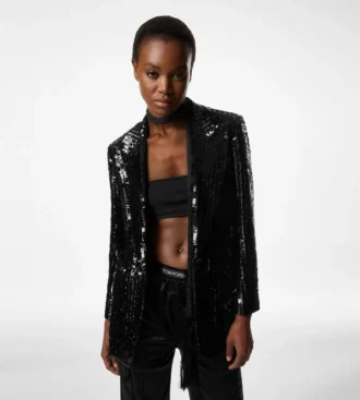 Veste Bianca à revers en pointe et boutonnage simple