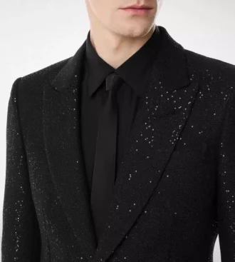 Veste bouclée légère à paillettes