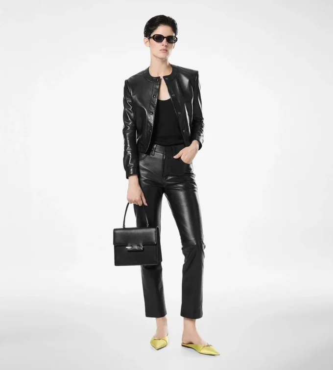 Veste cardigan en cuir nappa Veste cardigan en cuir nappa