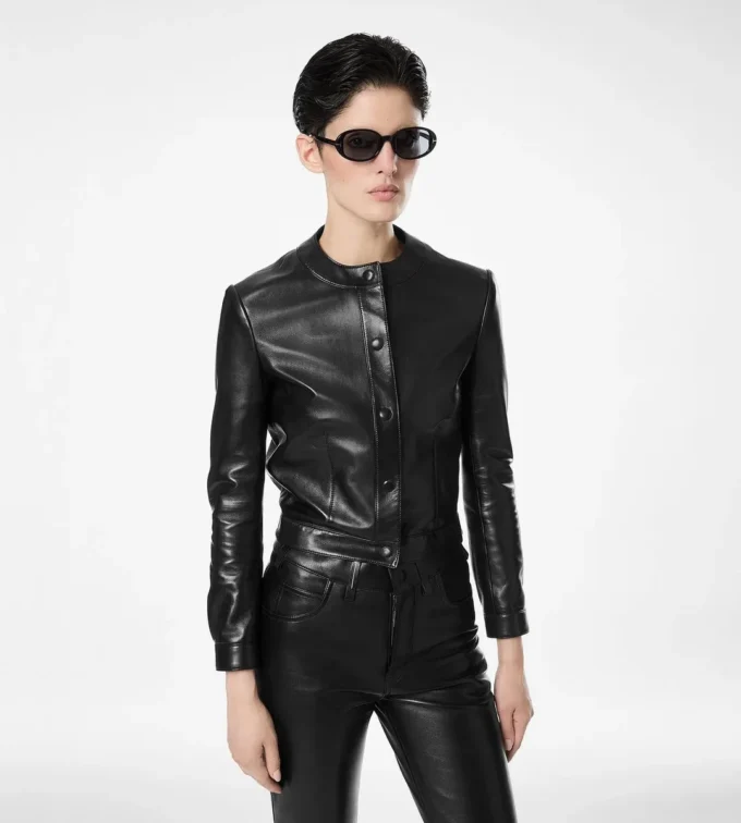 Veste cardigan en cuir nappa Veste cardigan en cuir nappa