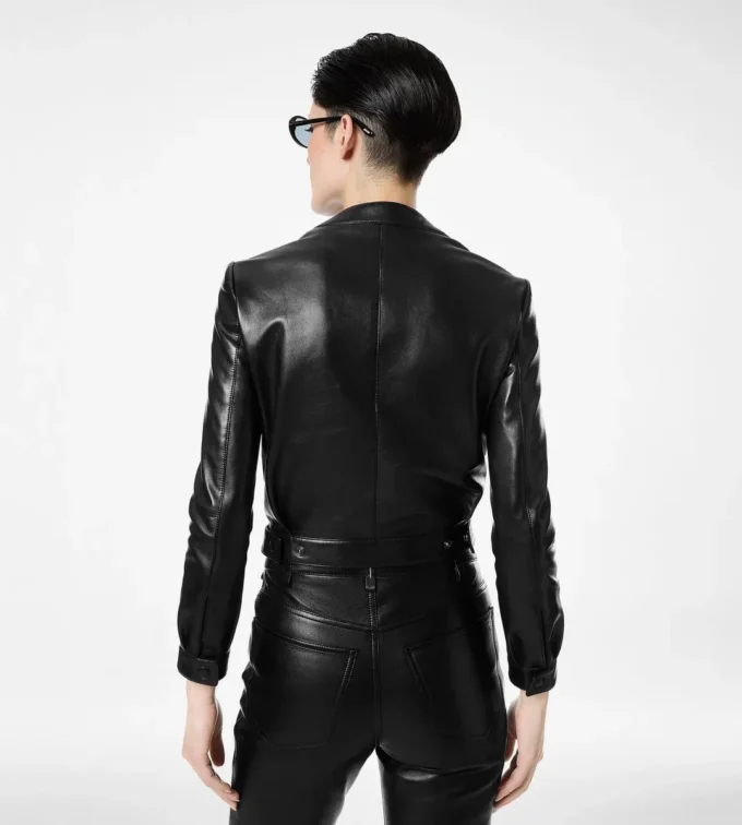 Veste cardigan en cuir nappa Veste cardigan en cuir nappa