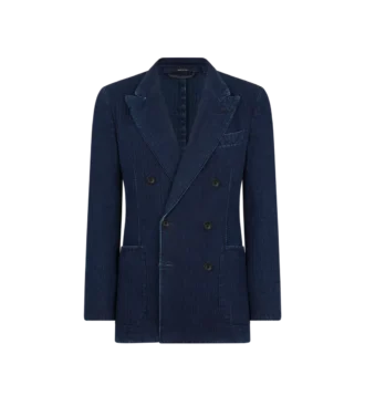 Veste à chevrons indigo