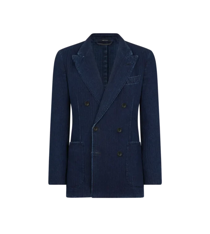 Veste à chevrons indigo Veste à chevrons indigo