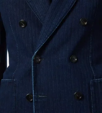 Veste à chevrons indigo