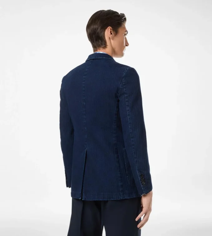 Veste à chevrons indigo Veste à chevrons indigo