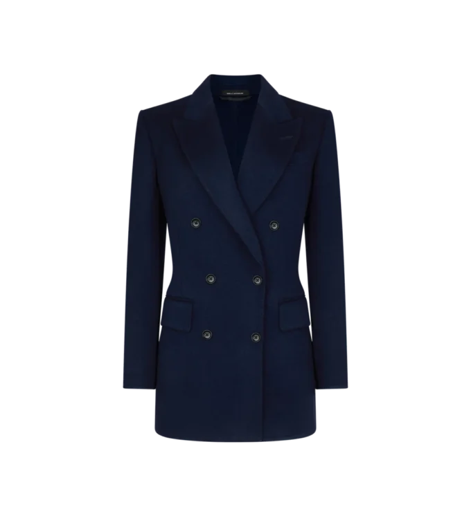 Veste croisée avec sous-col en cuir Veste croisée avec sous-col en cuir