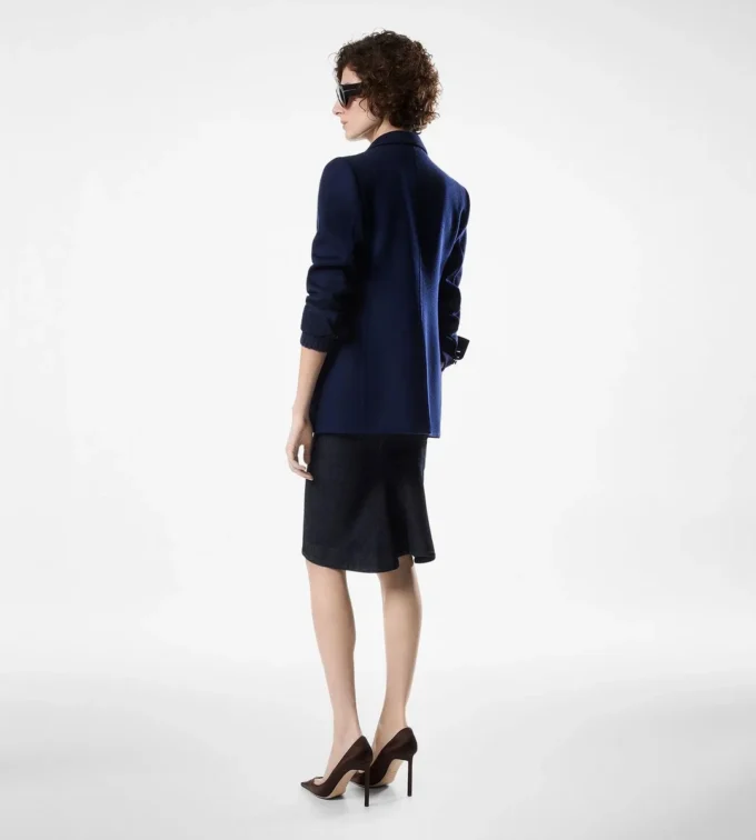 Veste croisée avec sous-col en cuir Veste croisée avec sous-col en cuir