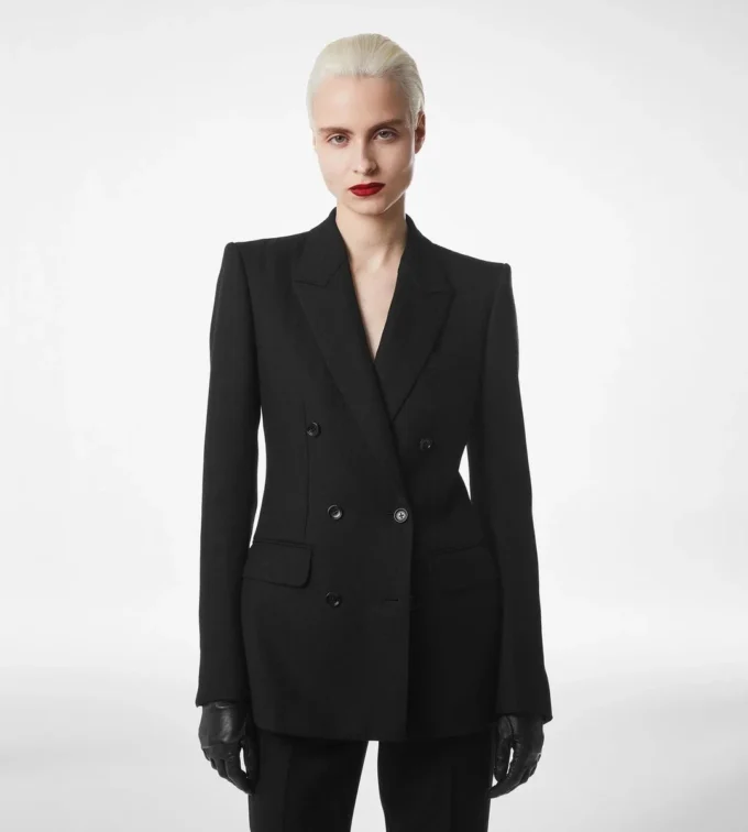 Veste croisée à chevrons Veste croisée à chevrons