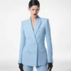 Veste croisée en crêpe de laine mélangée à paillettes Veste croisée en crêpe de laine mélangée à paillettes