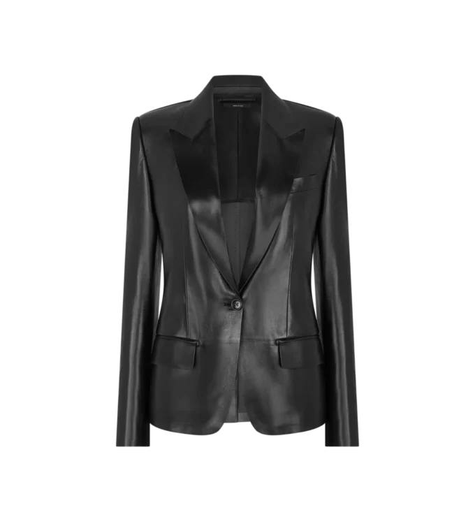 Veste croisée en cuir Guanteria soyeux Veste croisée en cuir Guanteria soyeux