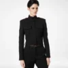 Veste d’officier en gabardine de laine élégante avec passepoil Veste d’officier en gabardine de laine élégante avec passepoil