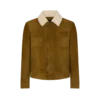 Veste de camionneur en daim brossé avec col en peau lainée Veste de camionneur en daim brossé avec col en peau lainée