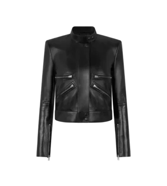 Veste de course en cuir nappa