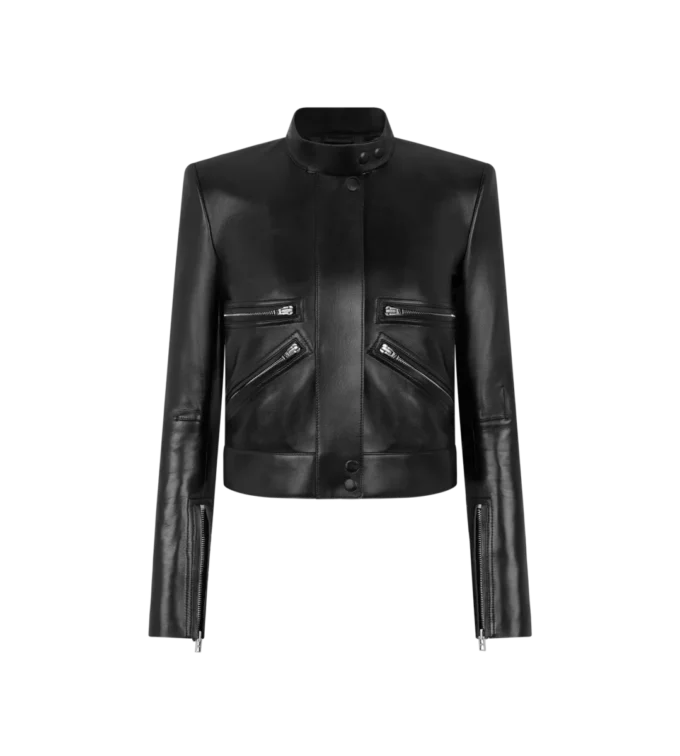 Veste de course en cuir nappa