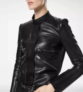 Veste de course en cuir nappa