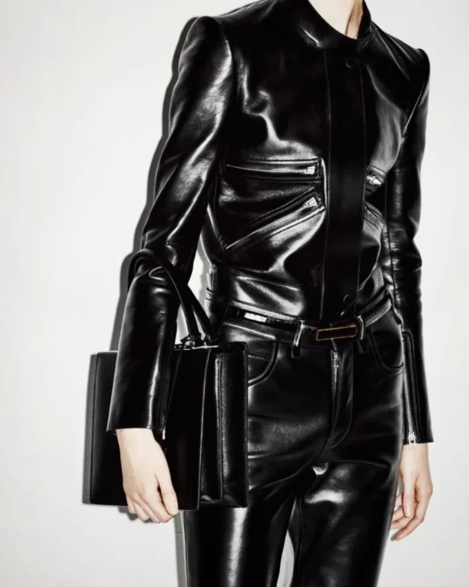 Veste de course en cuir nappa