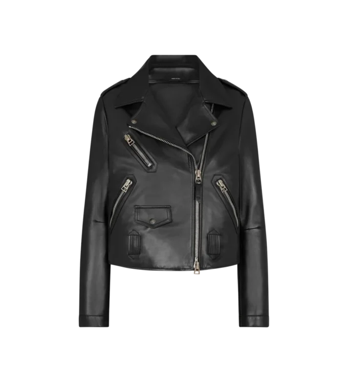 Veste de motard asymétrique en cuir Veste de motard asymétrique en cuir