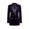 Veste de smoking en velours à double boutonnage et revers en pointe Veste de smoking en velours à double boutonnage et revers en pointe