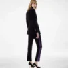 Pantalon cigarette ajusté en velours pour smoking