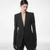 Veste de smoking à simple boutonnage en laine et soie mélangées Veste de smoking à simple boutonnage en laine et soie mélangées