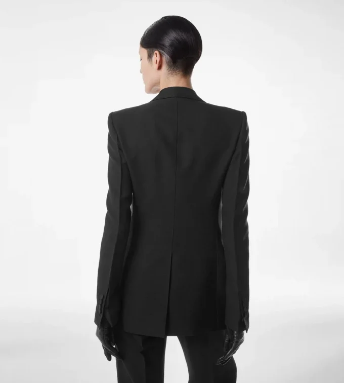 Veste de smoking à simple boutonnage en laine et soie mélangées Veste de smoking à simple boutonnage en laine et soie mélangées