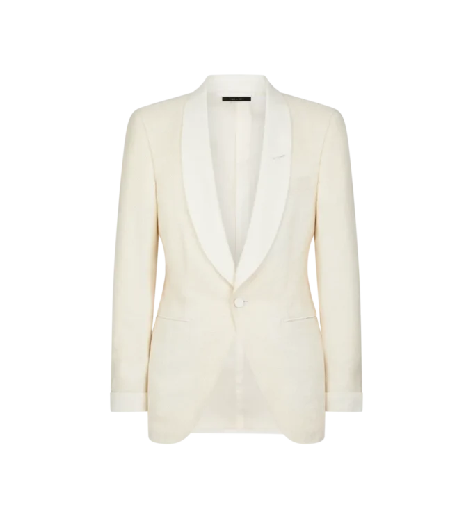 Veste de soirée en jacquard de viscose et soie