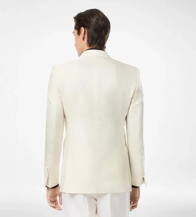 Veste de soirée en jacquard de viscose et soie