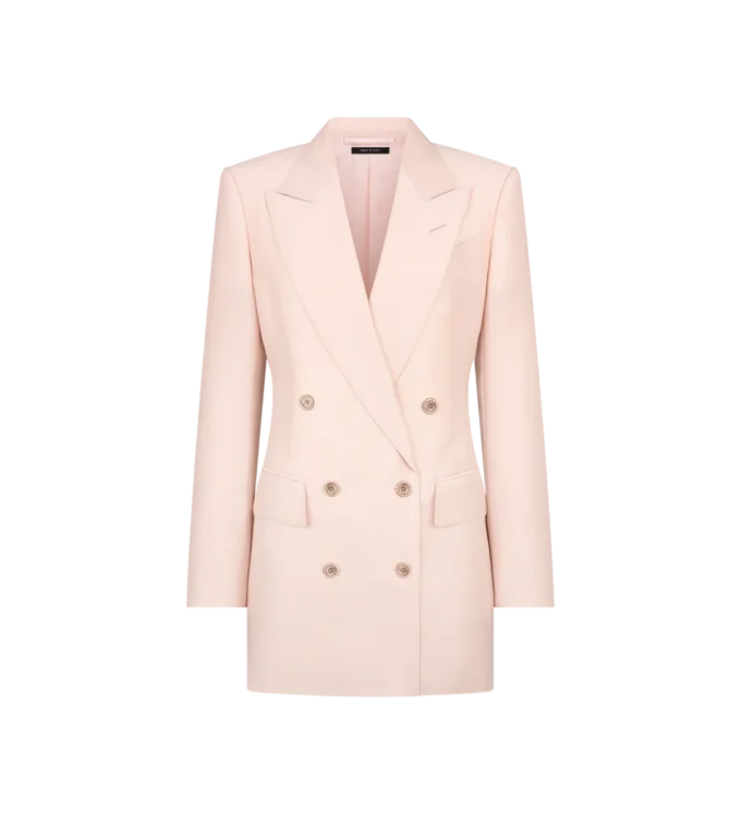 Veste à double boutonnage et revers en pointe