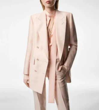 Veste à double boutonnage et revers en pointe