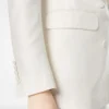 Veste à double boutonnage et revers en pointe en laine et soie à rayures ombrées Veste à double boutonnage et revers en pointe en laine et soie à rayures ombrées