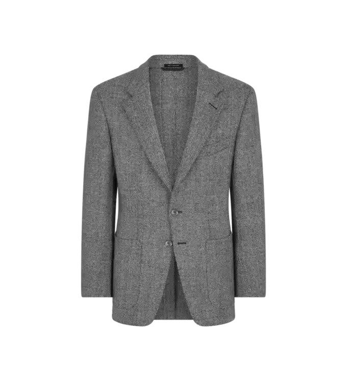 Veste double fendue à chevrons en peau de requin