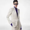 Veste droite en coton lavé et soie mélangée Veste droite en coton lavé et soie mélangée