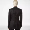 Veste droite en duchesse à pois jacquard Veste droite en duchesse à pois jacquard