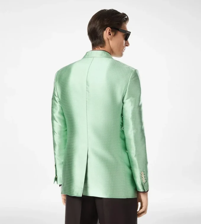 Veste Duchesse à pois en jacquard