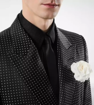 Veste Duchesse à pois jacquard